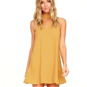 Lulus Groove Thing Golden Yellow Swing Dre…